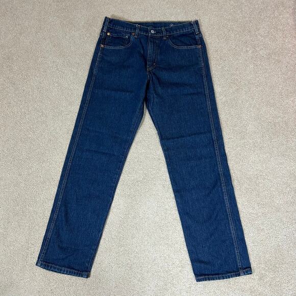 Levi's Strauss Western Fit Straight Leg Stretch Jeans Blue Dark Wash Men W31 L32 - Picture 2 of 6